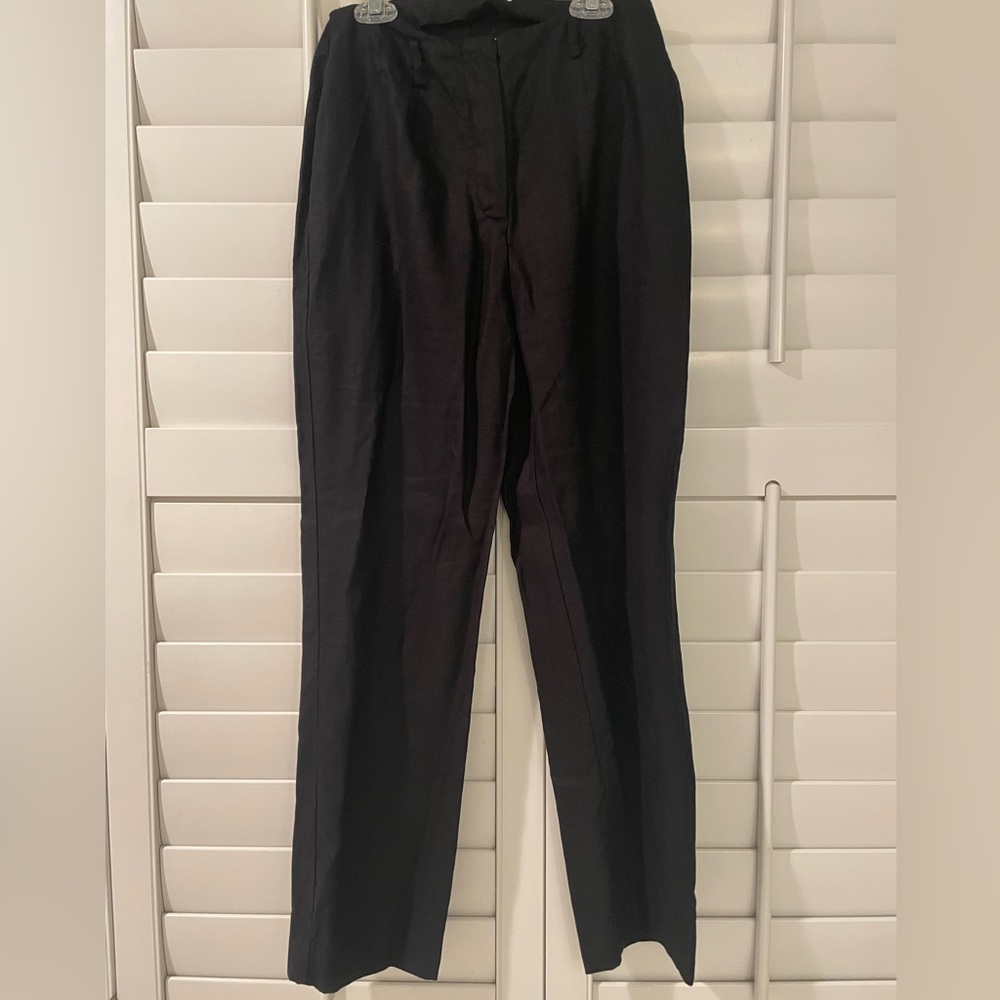 Reformation Elegant Black Linen Capri Pants Sz4 Minimalist Career Girl Office